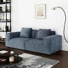 Combo Modular Sofa with 2 Seats, Oversized Deep Seat Sofa with Wide Armrests, Sofa with Corduroy Fabric and Foam Filling-Coolbibila - 2 of 4