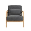Mid Century Modern Accent Chair, Upholstered Reading Armchair With Backrest Waist Cushion, Single Sofa Armchair for Living Room Bedroom Balcony - 2 of 4
