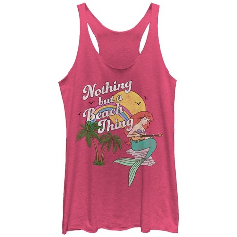 Women's The Little Mermaid Ariel Beach Thing Racerback Tank Top - Pink ...