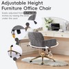 QingMoon Faux Fur Office Chair, Adjustable Desk Chair, Swivel Computer Chair, Modern Makeup Chair with Tilt Backrest for Vanity Room, Home Office - 3 of 4
