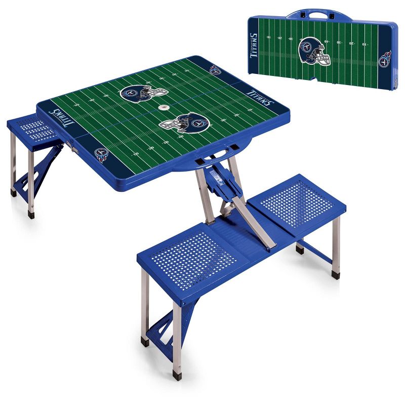 NFL Tennessee Titans Portable Folding Table with Seats and Umbrella, 4 of 5