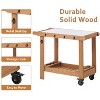 Whisen Wooden Garden Cart with Wheels & Metal Top - 3 of 4