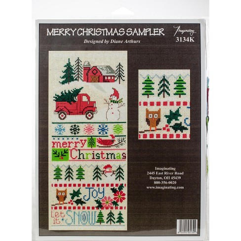 Paste 2022 Christmas Sampler Imaginating Counted Cross Stitch Kit 5.5"X13"-Merry Christmas Sampler (14  Count) : Target