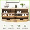 Rattan Shoe Storage Cabinet, Entryway Shoe Cabinet with 4 Flip Doors, Freestanding Shoe Rack with 3 Position Adjusted and Removable Shelves for - 4 of 4
