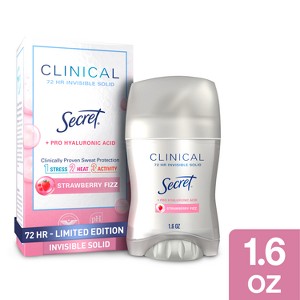 Secret Clinical Strength Invisible Solid Antiperspirant & Deodorant - Strawberry Fizz - 1.6oz - 1 of 4