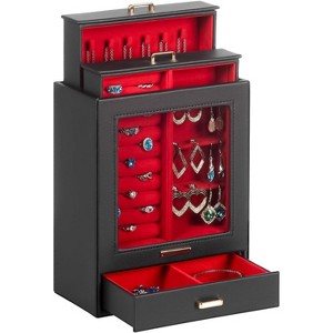 Jewelry Organizer Jewelry Box for Necklaces Rings Earrings Gift Bracelets Storage Case - 1 of 4