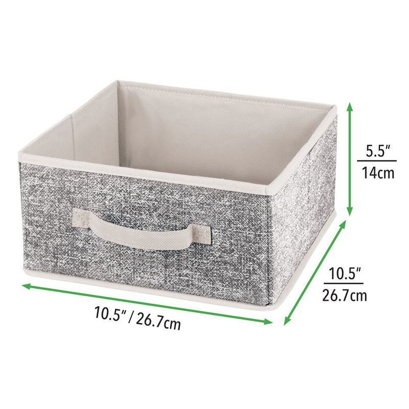 mDesign Soft Fabric Closet Organizer Box with Pull Handle, 4 of 10