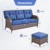 Buenhomino 3 Pieces Patio Furniture Sofa Set-Outdoor Wicker Patio Couch with Multifunctional Ottoman and All-Weather Patio Conversation Set - 3 of 4