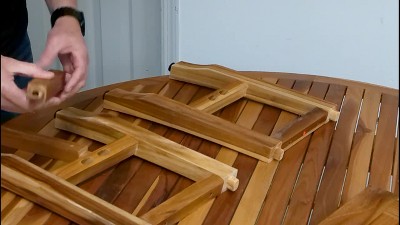 24" Teak Wood Shower Bench with Shelf