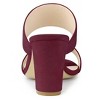Allegra K Women's Faux Suede Opened Toe Block Heeled Slide Sandals - 4 of 4