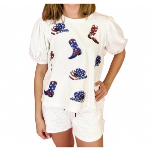 Women's Boot Scootin 4th of July Shirt - Peach Love - 1 of 2