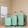 Gulches 3 Piece Luggage Sets PC Lightweight & Durable Expandable Suitcase with Two Hooks, Double Spinner Wheels, TSA Lock, (21/25/29) Light Green - 2 of 4