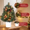 Mini Prelit Christmas Tree 2 Ft, Small Tabletop Xmas Tree with 30 Lights, Red Berries & Pine Cones, for Small Spaces, Apartments, Dorms, No Assembly - 2 of 4