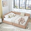 1pc Queen Size Velvet Upholstered Storage Daybed with Drawers, Tufted Backrest & Armrest, No Box Spring Needed - Baofuwish - 2 of 4