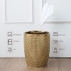 Aoibox Modern Golden Small Trash Can, Ceramic Wastebasket for Bathroom, Kitchen, Home Office - Stylish & Durable Round Design - 2 of 4