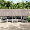 vidaXL Garden Lounge Set White and Dark Grey - 2 of 4