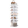 Ridstar 72.44 in. H Square 7-Tier Rotating Shoe Rack with High Bottom Design Fits 28 Pairs of Shoes-White - 4 of 4