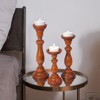 Mela Artisans Tuli Handcrafted Candleholder in Medium Polish, Set of 3 - 3 of 4