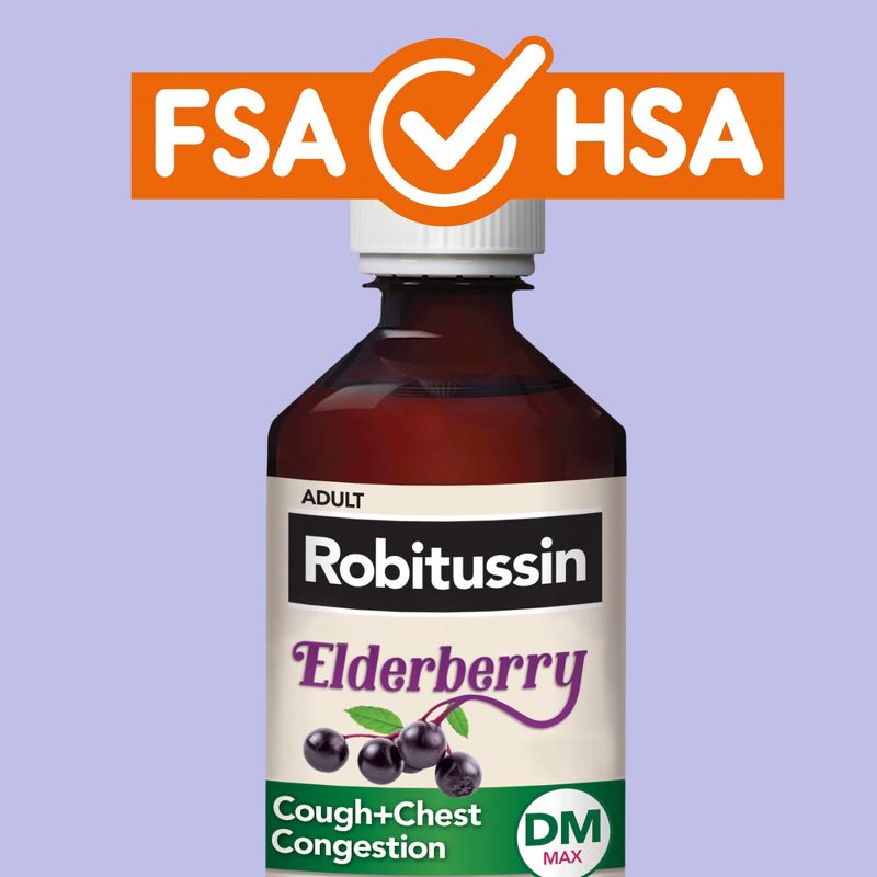 Robitussin Maximum Strength Cough and Chest Congestion Relief Syrup - Elderberry - 8.0 fl oz, 6 of 11