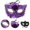 Unique Bargains Crystal Beaded Half Face Party Mask 1 Pc - 3 of 4