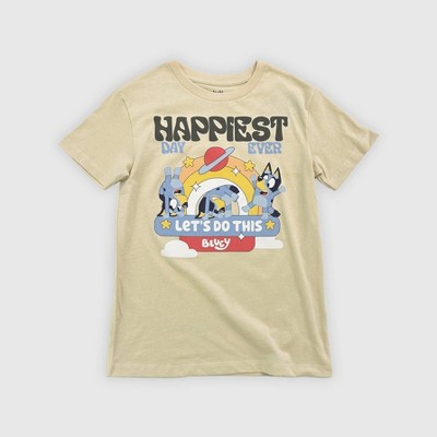 Boys' Bluey Happiest Short Sleeve Graphic T-Shirt - Tan