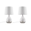 510 Design (Set of 2) 12"x21.5" Liora 2-Tone Ceramic (Includes LED Light Bulb) Table Warm Soft Lamps - 3 of 4