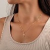 Layered Cross Necklace 14K Gold Plated with Beads CZ Mary Medal First Communion Gift layered beaded cross necklace - 2 of 4