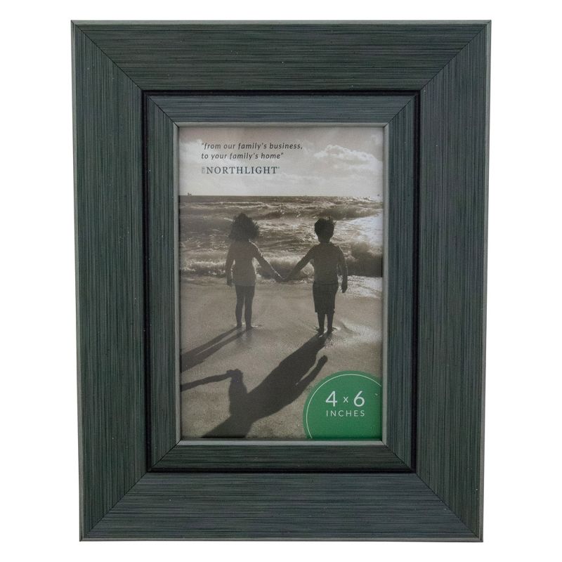 Northlight 9.25" Classical Rectangular 4" x 6" Photo Picture Frame - Gray and Black, 1 of 7