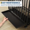 Jojoka Rolling Dog Crate Furniture, 39 Inch Indoor Furniture Crate with Potty Tray, Large Dog Kennel Furniture for All Dogs, Grey - 4 of 4
