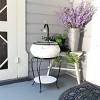 32" Metal Outdoor Antique Sink Water Fountain and Stand White - Alpine Corporation - image 2 of 4