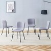 A set of 4 high quality dining chairs with black metal legs Luxury Minimalist Chairs - 2 of 4