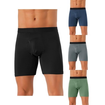 INSPIRE CHIC Men's 4 Pack Lightweight Stretch Open-fly Basic Boxer Briefs