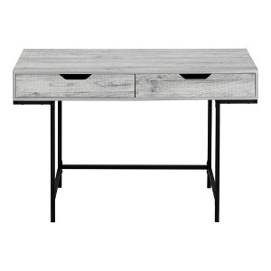 Vynxaria 48" Grey Laminate Black Metal Computer Desk Modern Home Office Workstation with Storage Drawers - 1 of 4