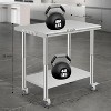 Heavy Duty Stainless Steel Work Table, Adjustable Height Utility Table for Home, Garage, and Restaurant Use - 3 of 4