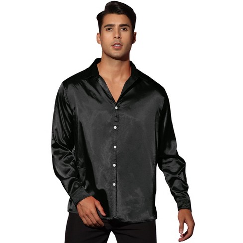 Men's Black Silk Shirt