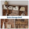 5-in-1 Hall Tree with Padded Bench, Coat Rack & Shoe Storage, 4 Double Hooks, 2 Cabinets, 3 Shelves & Adjustable Shelf, - 4 of 4