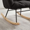 PAGED Rocking Accent Chair, Modern Teddy Living Room Chairs with Metal Frame, Comfy Glider Chair for Reading Room, Bedroom - 4 of 4