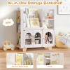 ROBOTIME Decorative Bookshelf Bookcase Wooden Book Shelf Storage Shelves, Kids Toy Storage Organizer, Living Room Furniture White, 6.42"*16.34"*35.16" - 2 of 4