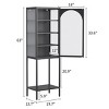 INFURNIC Decorative Bookshelf Metal Glass Door Display Cabinet 5 Tier Adjustable Shelves Modern Storage, Black, 19.7"*13.8"*63" - 2 of 4