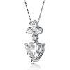 Guili Sterling Silver Heart Pendant Necklace with CZ in White, Green, Red, or Blue—A Sparkling and Elegant Piece for Any Occasion. - 2 of 3