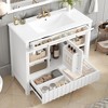 ORRD 36" Bathroom vanity with sink, multi-functional bathroom cabinet with doors and storage shelves, featuring drawers, White - 2 of 4