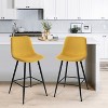 Bingo 26" Upholstered Counter Height Stool with Black Leg (Set of 2 and 4 ) , Midbar Stool for Kitchen Island, Indoor Furniture - Maison Boucle - 3 of 4