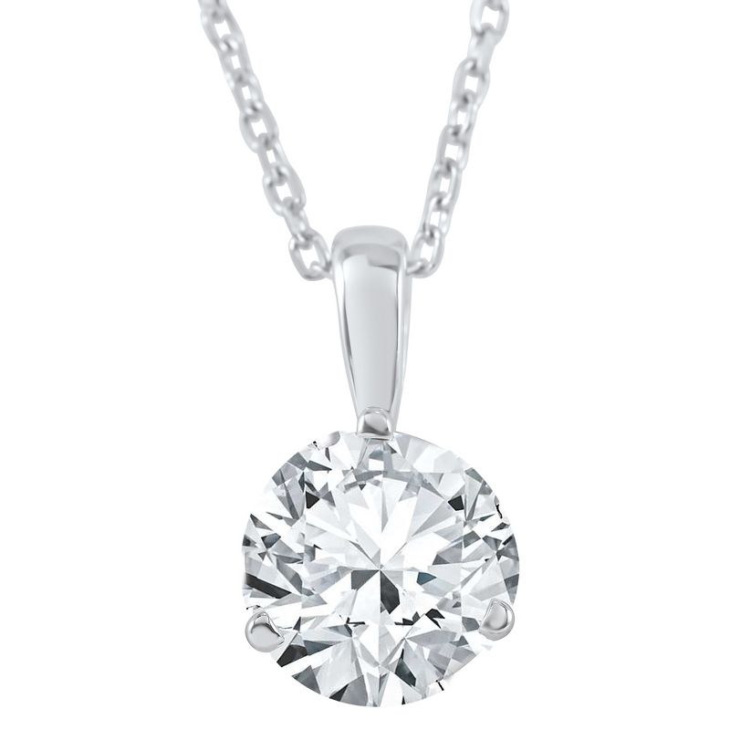 Pompeii3 5/8 ct Solitaire Lab Created Diamond Pendant available in 14K and Platinum, 1 of 5