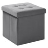 LUSIMO 15" Folding Velvet Storage Ottoman Bench Toy Chest Footstool Hold up to 390 lb For Bedroom Living Room - 2 of 4