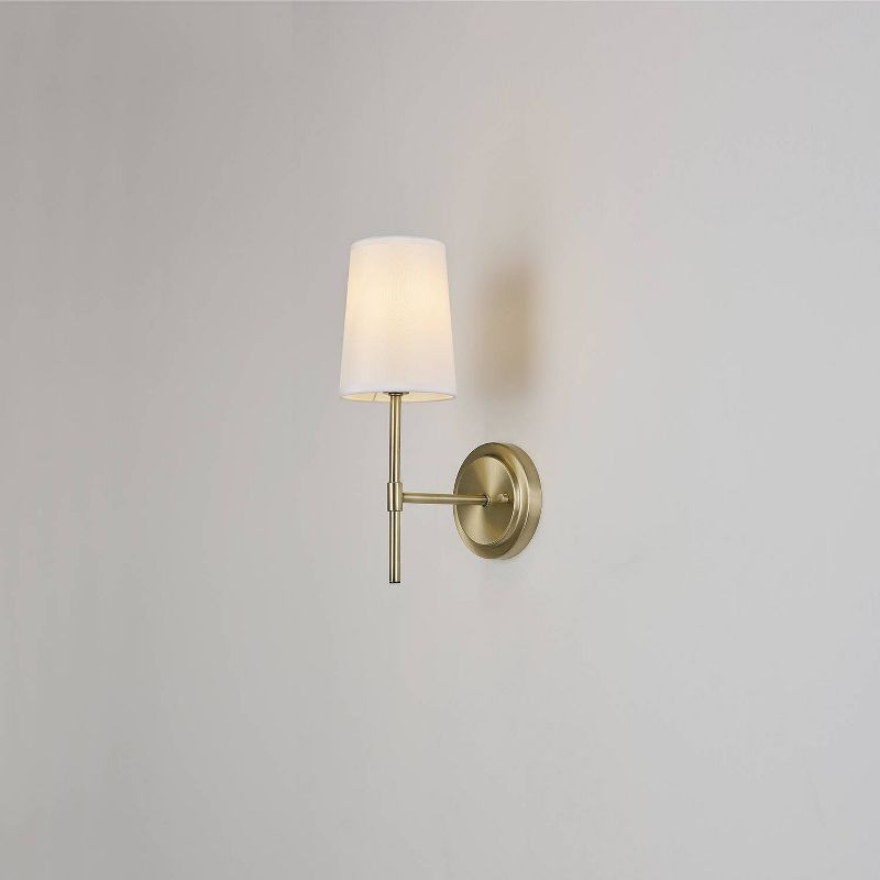 1-Light Clarissa Wall Sconce with Fabric Shade White - Globe Electric, 2 of 10