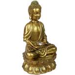 Sunnydaze 36"H Electric Fiberglass Relaxed Buddha Outdoor Water Fountain with LED Light