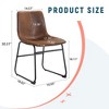 TiramisuBest Set of 4 Retro Brown Suede Dining Chairs, Comfortable Upholstered Bar Stools for Kitchen, Dining Room, or Cafe - 4 of 4