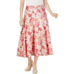 Woman Within Plus Size Linen-Blend Skirt - 1 of 4