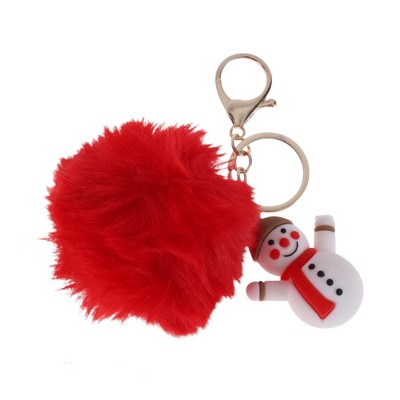 Unique Bargains Christmas Keychain with Double Ring and Lobster Clasp PVC Metal Plush 1 Pc
