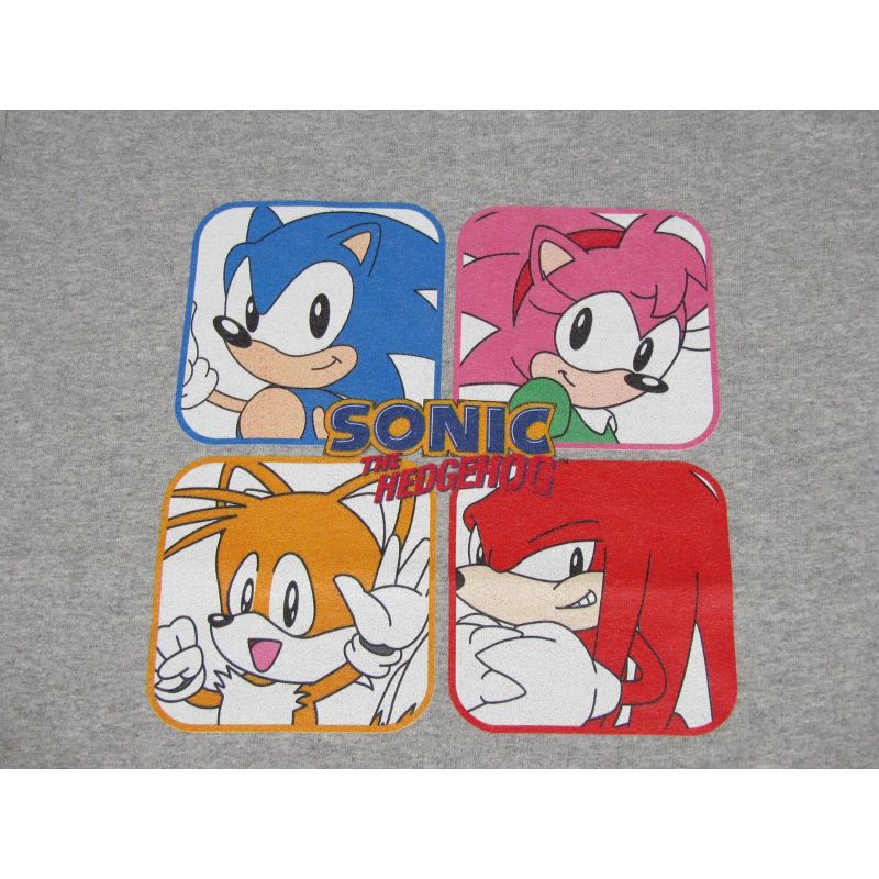 Sonic The Hedgehog Characters Squares Boy's Athletic Heather T-shirt, 2 of 3